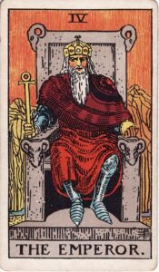 The Emperor card in the regular tarot cards